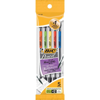 BIC Xtra Life Mechanical Pencil - Black .7mm 5Pk BP Clear Barrel