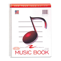Music Notebook 11" x 8.5", 12 Stave