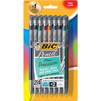 BIC Xtra Precision Mechanical Pencil - Black .5mm 24Pk BP Metallic Barrel