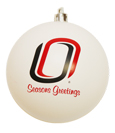 Ornament Wht Ball O Logo Seasons Greeting