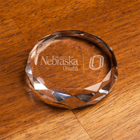Optic Crystal Faceted Paperweight