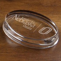 Paperweight Crystal Oval O Logo University of Nebraska Omaha
