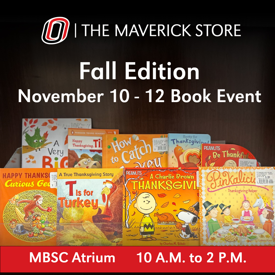 Fall Bargain Books Event November 10-12 from 10 A.M. to 2 P.M. in the Milo Bail Center Atrium