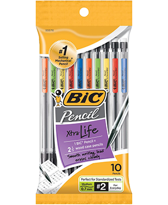 BIC Xtra Life Mechanical Pencil - Black .7mm 10Pk BP Clear Barrel (SKU 1000300899)