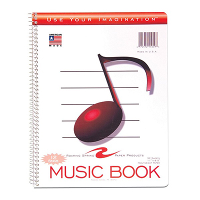 Music Notebook 11" x 8.5", 12 Stave (SKU 1000744047)