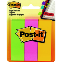 Post-it Page Markers - Asst 1x3in 3Pk BP Neon