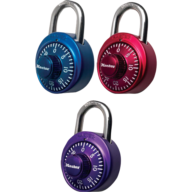 Master Lock Dial Combination Padlock, Purple
