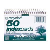 Index Cards Recycled Spiral 3X5
