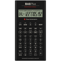 TI BA II Plus Professional Financial Calculator - Black 1Pk BP
