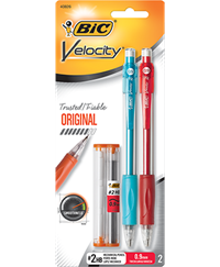 BIC Velocity Original Mechanical Pencil - Asst .9mm 2Pk BP with Refill