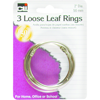 Charles Leonard Loose Leaf Rings - Silver 2in 3Pk BP