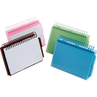 Index Cards Spiral 3X5 View Front Pastel Assorted Oxford