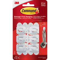 Command Adhesive Designer Hook - White Small 6Pk BP