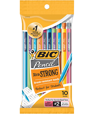 BIC Xtra Strong Mechanical Pencil - Black .9mm 10Pk BP Colorful Barrel (SKU 1056918499)