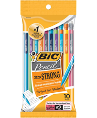 BIC Xtra Strong Mechanical Pencil - Black .9mm 10Pk BP Colorful Barrel