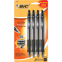 BIC Glide Velocity Bold Retractable Ballpoint Pen - Black 1.6mm 4Pk BP