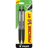 Pilot Precise V5 Retractable Rollerball Pen - Black .5mm 2Pk BP