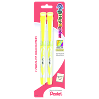 Pentel 24-7 Highlighter - Yellow Chisel 2Pk BP