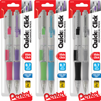 Pentel Quick Click Mechanical Pencil - Asst .7mm 2Pk BP