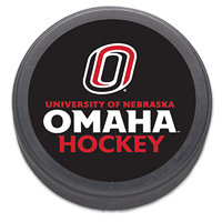Hockey Puck Blk Omaha O Logo