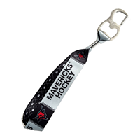 Key Strap Blk/Gry Bottle Opener Bull Mavericks Hockey/ Cross Sticks (On Back)