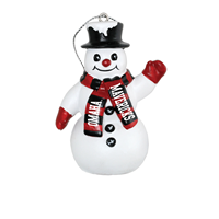 Ornament Wht Snowman W/ Blk/Red Scarf Omaha Mavericks