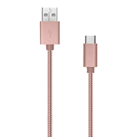 Libratel Braided Charging Cable - Rose Gold 7ft BP USB-A to USB-C