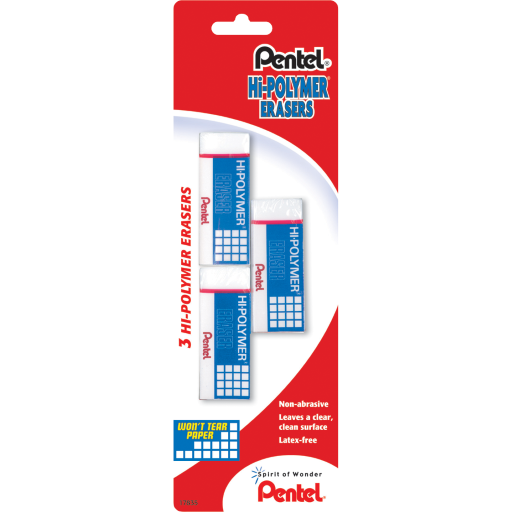 Eraser Pentel Poly 3Pk (SKU 1129944899)
