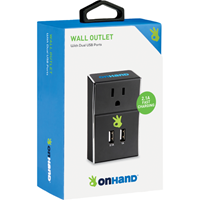 Wall Outlet Onhand Blk 2Port