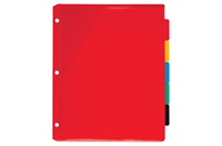 Mead Tab Dividers with Pocket, 5 Pack Color Assortment