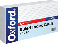 Index Cards Oxford 100Ct Ruled