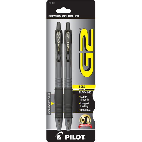 Pilot G2 Retractable Gel Pen - Black 1.0mm 2Pk (SKU 1132456099) Pilot G2 Retractable Gel Pen - Black 1.0mm 2Pk (SKU 1132456099)