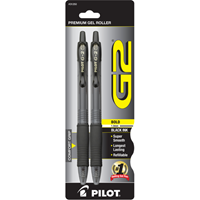 Pilot G2 Retractable Gel Pen - Black 1.0mm 2Pk