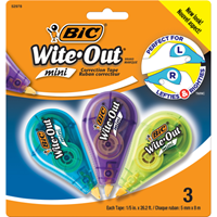 White Out Bic Mini Correction Tape 3Pk