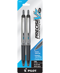 Pilot Precise V7 Retractable Rollerball Pen - Black .7mm 2Pk BP