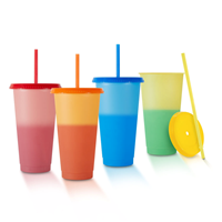 UNO Branded Color Changing Tumblers w/ Straw, 24 Oz. - 4PK
