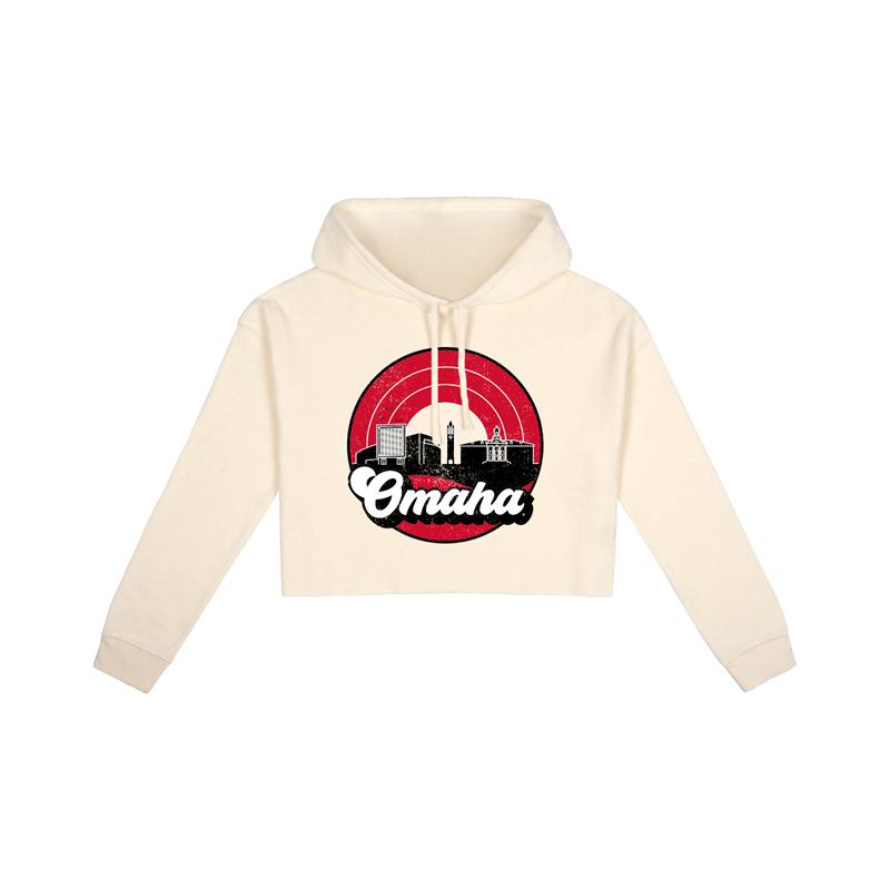 Women's Uscape Apparel Cream Montana Grizzlies Fleece Crop Hoodie