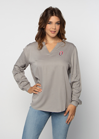 Women's LS Tunic Split Neck O Logo Shirt
