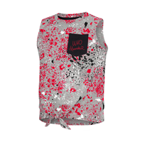 Colosseum Youth Girls Splatter Tie Front Tank