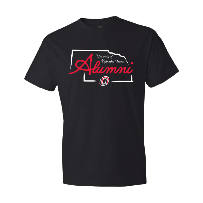 University of Nebraska Omaha Alumni State Outline O Logo T-Shirt (SKU 1148012951)