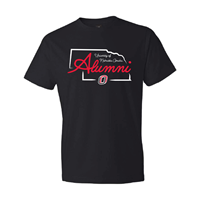 University of Nebraska Omaha Alumni State Outline O Logo T-Shirt