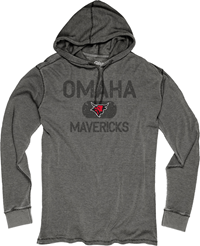 OMAHA MAVS BULL LOGO HOODED THERMAL SHIRT