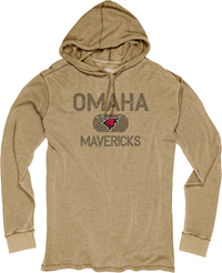 OMAHA MAVS BULL LOGO HOODED THERMAL SHIRT