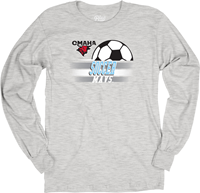 L/S Tshirt Heather Gry Logo "O" Omaha Soccer Mavs