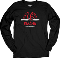 L/S Tshirt Blk Logo Bull Omaha Vball