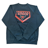 Crew Blk Logo Omaha Mavs Bull Baseball