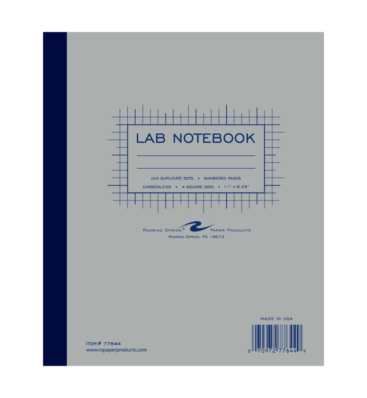 Lab Notebook, 77644 Carbonless 11"x9.25" (SKU 1148902347)