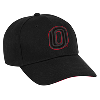 Colosseum Cap Adjustable Black O Logo Red Snaps (Back)