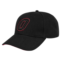 COLOSSEUM CAP ADJUSTABLE BLACK O LOGO RED SNAPS (BACK)