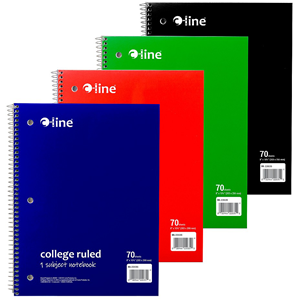 C-Line Notebook - Asst 8x10.5in 70Sht Bulk 1-Subject-College Ruled